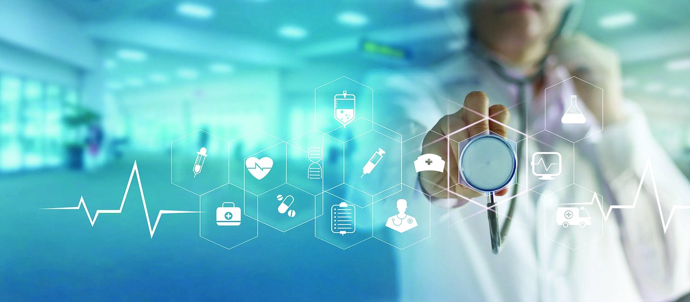 Medical technology and healthcare icons