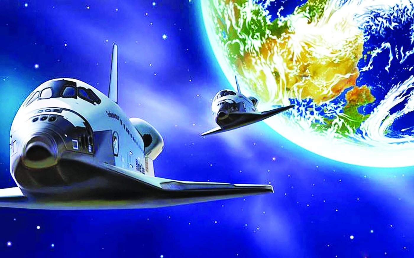 Spacecraft leaving Earth